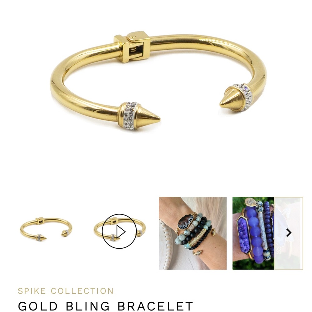 Kinsley Armelle Gold Bling Cuff Bracelet OS